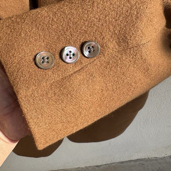 VINTAGE Z CLOTHING BRENTWOOD CALIFORNIA MENS 46” COGNAC BROWN WOOL BLEND BLAZER - Picture 3 of 13